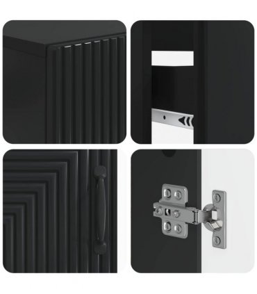 vidaXL 2 Piece Bathroom Cabinet Set HAARLEM Black Engineered Wood