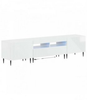 vidaXL 3 Piece LED TV Cabinet High Gloss White Engineered Wood