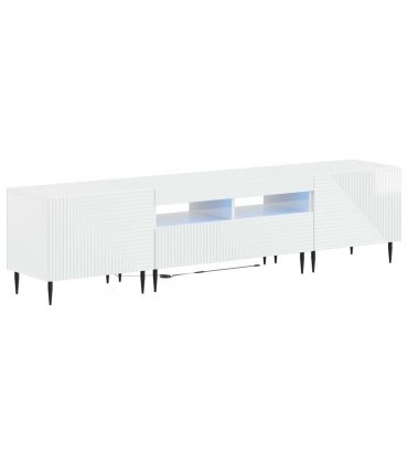vidaXL 3 Piece LED TV Cabinet High Gloss White Engineered Wood