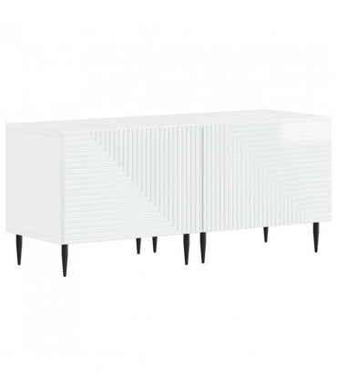 vidaXL 3 Piece LED TV Cabinet High Gloss White Engineered Wood