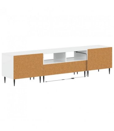 vidaXL 3 Piece LED TV Cabinet High Gloss White Engineered Wood