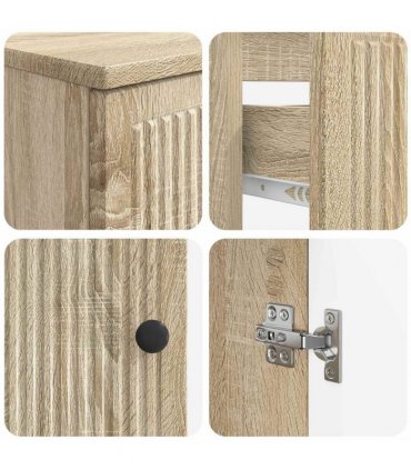 vidaXL 2 Piece Bathroom Cabinet Set EDE Sonoma Oak Engineered Wood