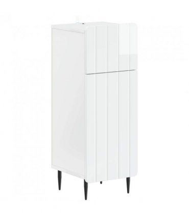 vidaXL 3 Piece Bathroom Cabinet Set ZWOLLE High Gloss White