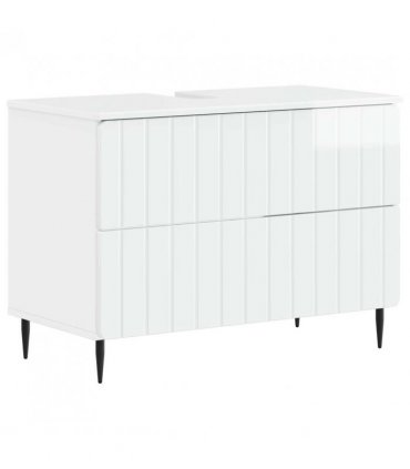vidaXL 3 Piece Bathroom Cabinet Set ZWOLLE High Gloss White