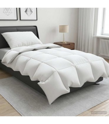 vidaXL 90% Goose Down Duvet Set FULDA 2 pcs 152 x 203 cm Winter White