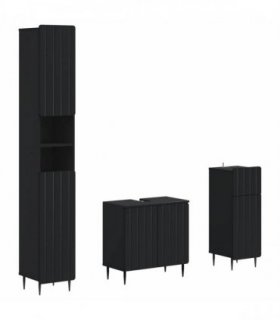 vidaXL 3 Piece Bathroom Cabinet Set ZWOLLE Engineered Wood