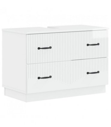 vidaXL 2 Piece Bathroom Cabinet Set HOORN High Gloss White