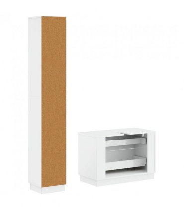 vidaXL 2 Piece Bathroom Cabinet Set HOORN High Gloss White
