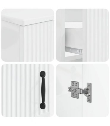vidaXL 2 Piece Bathroom Cabinet Set HOORN High Gloss White