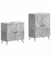 vidaXL 2 Piece Bathroom Cabinet Set BREDA Concrete Grey