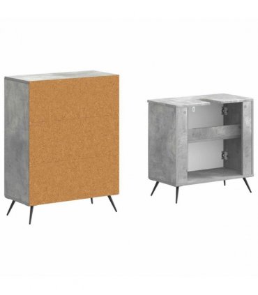 vidaXL 2 Piece Bathroom Cabinet Set BREDA Concrete Grey