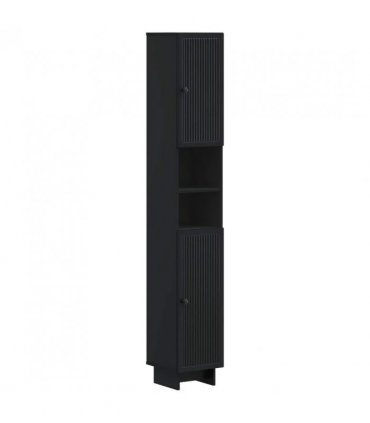 vidaXL 4 Piece Bathroom Cabinet Set EDE Black Engineered Wood