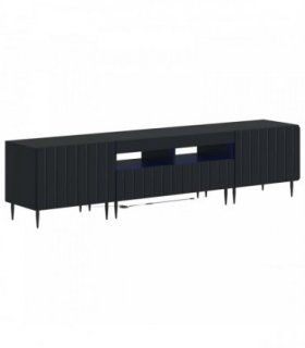 vidaXL 5 Piece LED TV Cabinet Black Engineered Wood