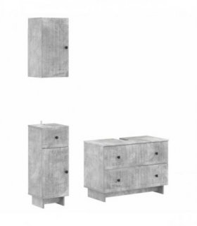 vidaXL 3 Piece Bathroom Cabinet Set EDE Concrete Grey Engineered Wood