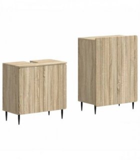vidaXL 2 Piece Bathroom Cabinet Set ZWOLLE Sonoma Oak Engineered Wood