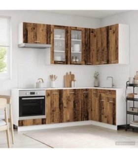vidaXL Kitchen Unit LYON 8 pcs Old Wood Engineered Wood