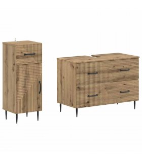 vidaXL 2 Piece Bathroom Cabinet Set HAARLEM Artisan Oak
