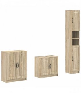 vidaXL 3 Piece Bathroom Cabinet Set UTRECHT Sonoma Oak Engineered Wood