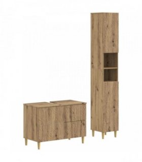 vidaXL 2 Piece Bathroom Cabinet Set DELFT Artisan Oak Engineered Wood