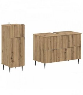 vidaXL 2 Piece Bathroom Cabinet Set ZWOLLE Artisan Oak Engineered Wood