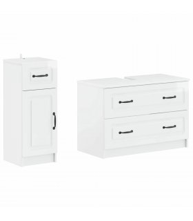 vidaXL 2 Piece Bathroom Cabinet Set UTRECHT High Gloss White