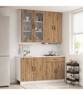vidaXL Kitchen Unit KALMAR 4 pcs Artisan Oak Engineered Wood