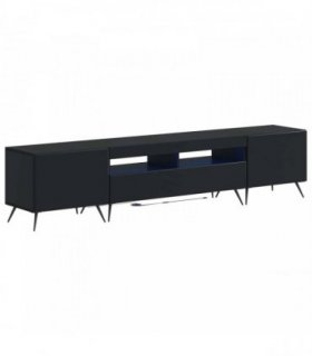 vidaXL 5 Piece LED TV Cabinet Black Engineered Wood