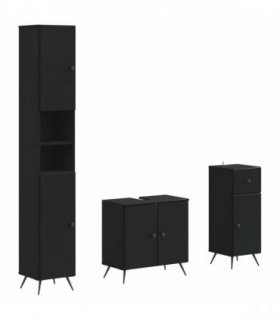 vidaXL 3 Piece Bathroom Cabinet Set BREDA Engineered Wood