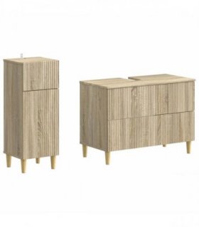 vidaXL 2 Piece Bathroom Cabinet Set ARNHEM Sonoma Oak Engineered Wood