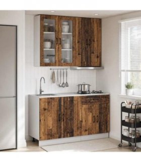 vidaXL Kitchen Unit KALMAR 4 pcs Old Wood Engineered Wood