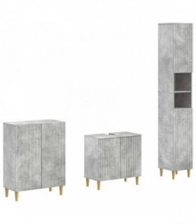 vidaXL 3 Piece Bathroom Cabinet Set ARNHEM Concrete Grey