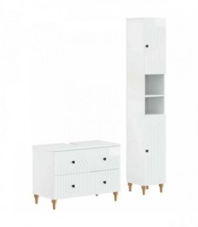 vidaXL 2 Piece Bathroom Cabinet Set ALKMAAR High Gloss White