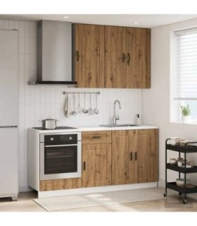 vidaXL Kitchen Unit PORTO 5 pcs Artisan Oak Engineered Wood