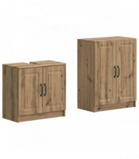 vidaXL 2 Piece Bathroom Cabinet Set UTRECHT Artisan Oak