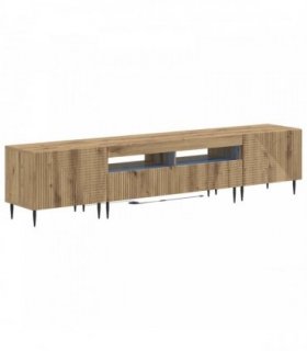 vidaXL 3 Piece LED TV Cabinet Artisan Oak Engineered Wood