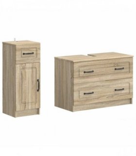 vidaXL 2 Piece Bathroom Cabinet Set UTRECHT Sonoma Oak Engineered Wood