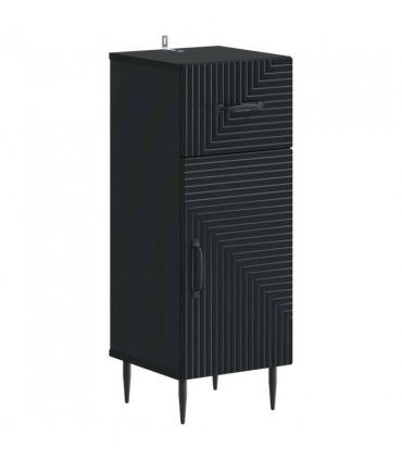 vidaXL 4 Piece Bathroom Cabinet Set HAARLEM Black Engineered Wood