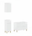 vidaXL 3 Piece Bathroom Cabinet Set ARNHEM High Gloss White