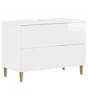 vidaXL 3 Piece Bathroom Cabinet Set ARNHEM High Gloss White