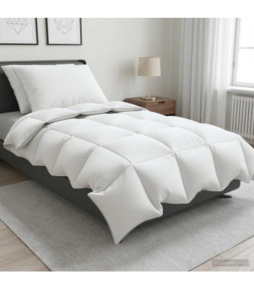 vidaXL 90% Goose Down Duvet Set FULDA 3 pcs 155 x 220 cm Winter White