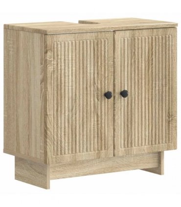 vidaXL 2 Piece Bathroom Cabinet Set EDE Sonoma Oak Engineered Wood