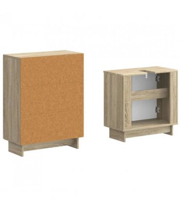 vidaXL 2 Piece Bathroom Cabinet Set EDE Sonoma Oak Engineered Wood
