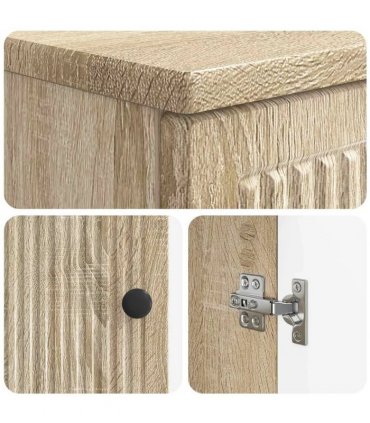 vidaXL 2 Piece Bathroom Cabinet Set EDE Sonoma Oak Engineered Wood