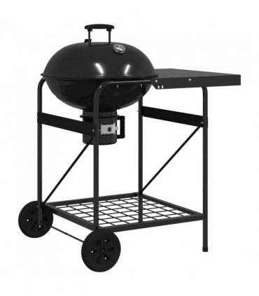 vidaXL Charcoal Grill with Smoker Tubes 91 x 71 x 107 cm Steel Black
