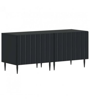 vidaXL 5 Piece LED TV Cabinet Black Engineered Wood