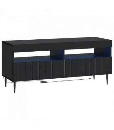 vidaXL 5 Piece LED TV Cabinet Black Engineered Wood
