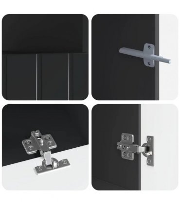vidaXL 5 Piece LED TV Cabinet Black Engineered Wood