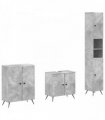 vidaXL 3 Piece Bathroom Cabinet Set BREDA Concrete Grey