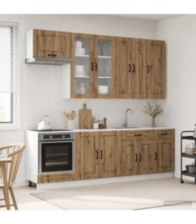 vidaXL Kitchen Unit KALMAR 8 pcs Artisan Oak Engineered Wood
