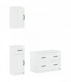 vidaXL 3 Piece Bathroom Cabinet Set UTRECHT High Gloss White